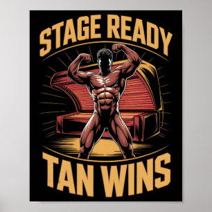 Poster Tanning Bed Stage Prêt Bodybuilders Fitness Men T