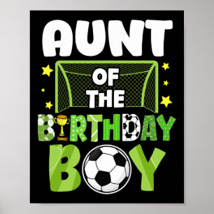 Poster Tante de football Fête d'anniversaire Garçon Fête