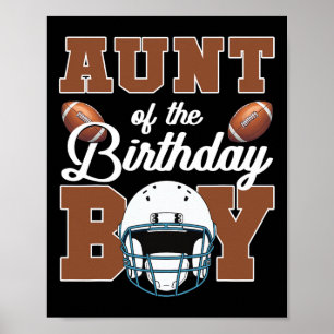 Poster Tante De L'Anniversaire Garçon Football Party Fami