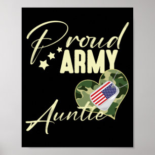 Poster Tante de l'armée fière d'homme Camouflage Dog Tag