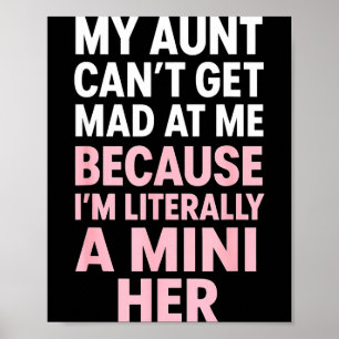 Poster Tante drôle Citation mini famille assortie Nièce