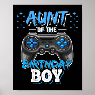Poster Tante du garçon d'anniversaire jeu vidéo de corres