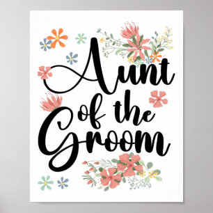 Poster Tante du marié Fleurs Tante du marié de la mariée