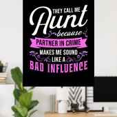 Poster Tante Et Mauvaise Influence (Bureau à domicile)