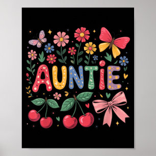 Poster Tante Femme Coquette Arc Rose Printemps Été