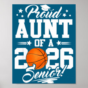 Poster Tante fière 2026 Illustration basket-ball senior