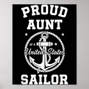 Poster Tante fière d'un marin des États-Unis