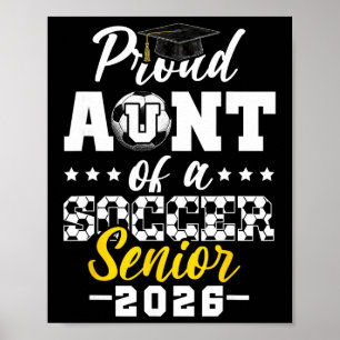 Poster Tante fière d'un senior de football 2026 Cadeau de