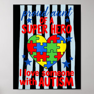Poster Tante fière Super-héros Puzzle de sensibilisation