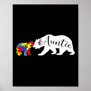 Poster Tante Ours Sensibilisation sur l'autisme Mois Tant