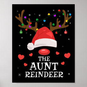 Poster Tante Reindeer Famille Correspondant Noël Tante Au