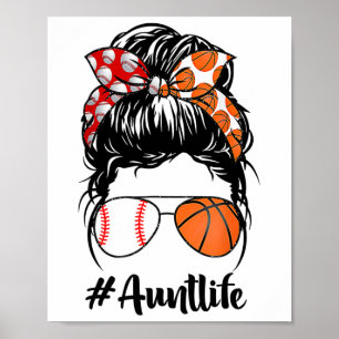 Poster Tante Vente Vendre Sketll Aunt Messy Bun Fête des