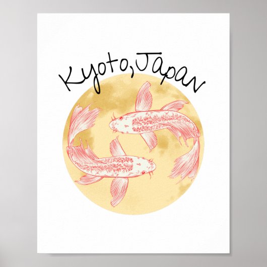 Poster Tao Feng Shui Koi - Golden Earth - Kyoto, Japon (Devant)