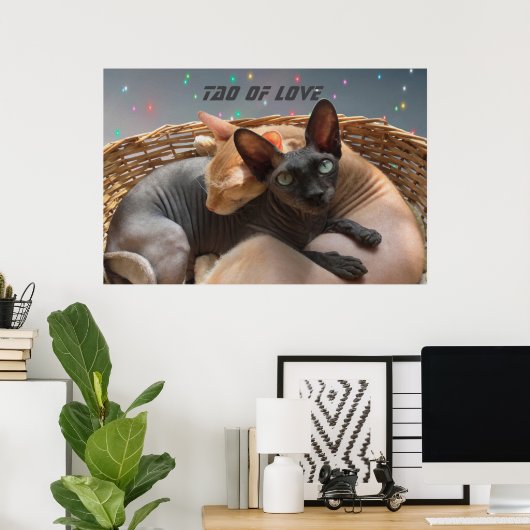 Poster Tao of Love - Deux Chats Sphynx Personnalisés (Bureau à domicile)