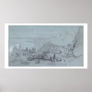 Poster Taormina, de 'Vues sur la Sicile' (craie & gouache