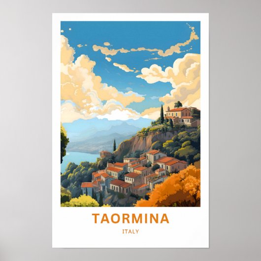 Poster Taormina Italie Imprimer voyage (Devant)