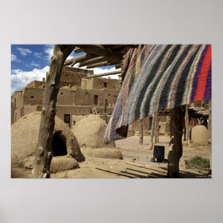 Poster Taos Pueblo historique comme en 1938