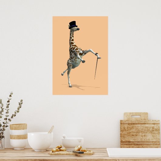 Poster Tap Dancing Giraffe (Cuisine)