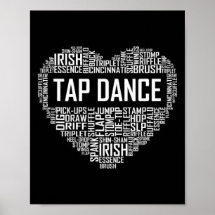 Poster Tap Danse Coeur Amoureux Cadeau Tap Danseuse Cadea