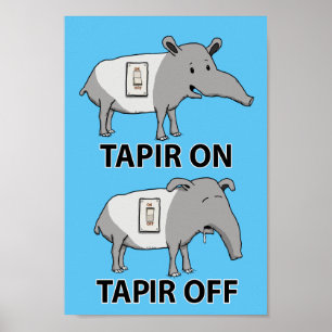 Poster Tapir mignon et drôle sur le tapir