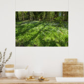 Poster Tapis d'ail sauvage avec ombres d'arbre (Cuisine)