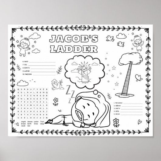 Poster Tapis de coloriage modifiable jacobs ladder (Devant)