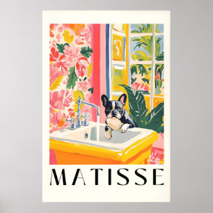Poster Tapis de salle de bain Bulldog français style Mati
