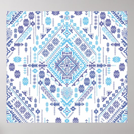 Poster Tapis en cachemire indien, motif de mandala ethniq (Devant)