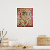 Poster Tapisserie au style Rococo primitive avec strampon (Cuisine)