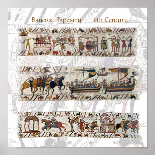Poster Tapisserie de Bayeux 11e siècle (Devant)