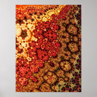 Tapisserie fractale kaléidoscope ambre ardent