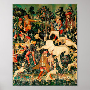 Poster Tapisseries Unicorn Classique médiéval défend la c
