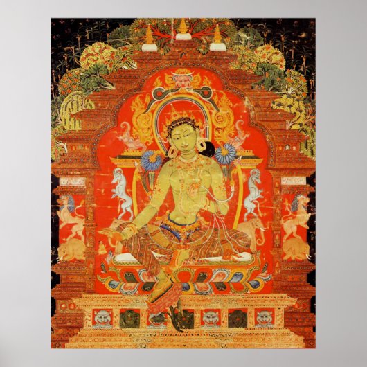 Poster Tara verte déesse tibétaine (Devant)