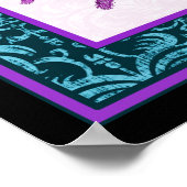 Poster Tarantula - Élégant damas de teinte sarcelle et fu (Coin)