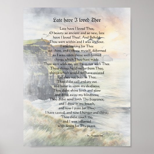 Poster Tard Ai-Je Aimé Toi - Saint Augustine (Devant)