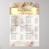 Poster Tarif Aquarelle et Gold Foil (Devant)
