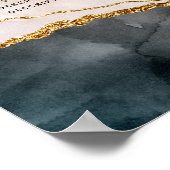 Poster Tarif de service de marbre rose or noir aquarelle (Coin)