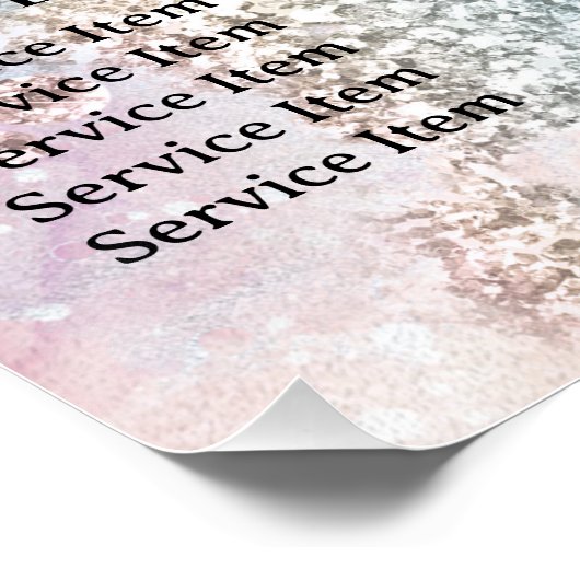 Poster Tarif Parties scintillant Aquarelle Faux Iridescen (Coin)