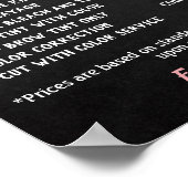 Poster Tarif Salon Rose (Coin)