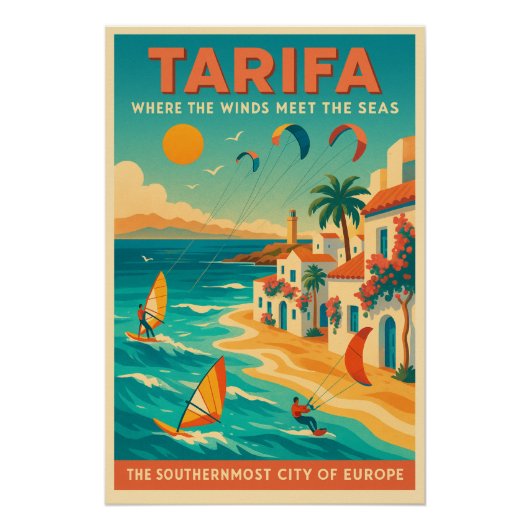 Poster Tarifa, Espagne : La limite méridionale de l'Europ (Devant)
