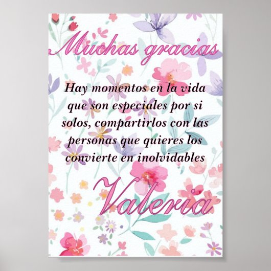 Poster Tarjeta de agradecimiento (Devant)