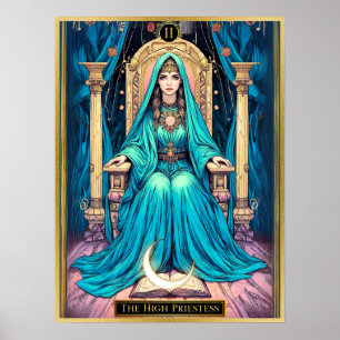 Poster Tarot Art Nouveau, la Grande Prêtresse