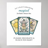 Poster Tarot Baby Shower Frameable Blocks for Baby Sign (Devant)