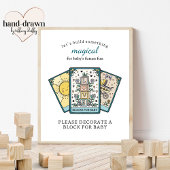 Poster Tarot Baby Shower Frameable Blocks for Baby Sign