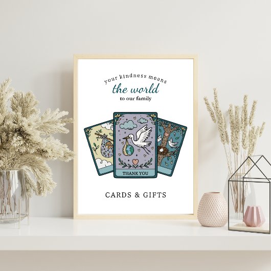 Poster Tarot Baby Shower Frameable Gift Table Sign
