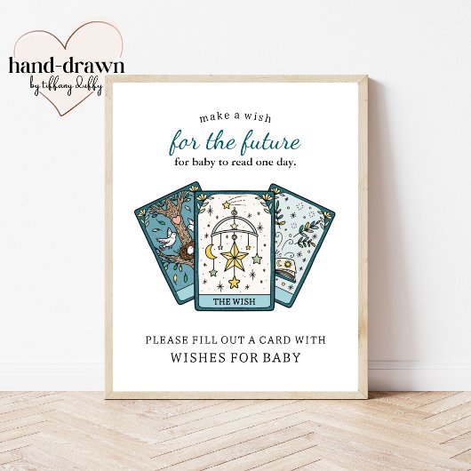 Poster Tarot Baby Shower Wishes for Baby Activity Sign