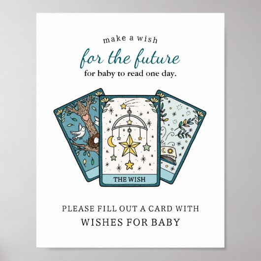 Poster Tarot Baby Shower Wishes for Baby Activity Sign (Devant)