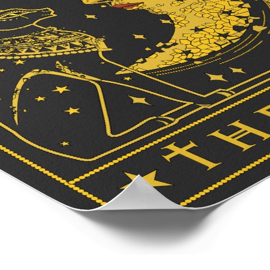 Poster Tarot Card Crescent Moon Cleopatra And Sphynx Cat (Coin)