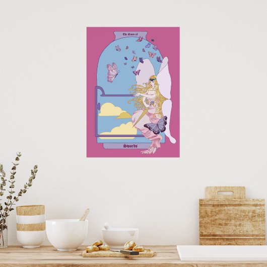 Poster Tarot la reine des épées (Cuisine)