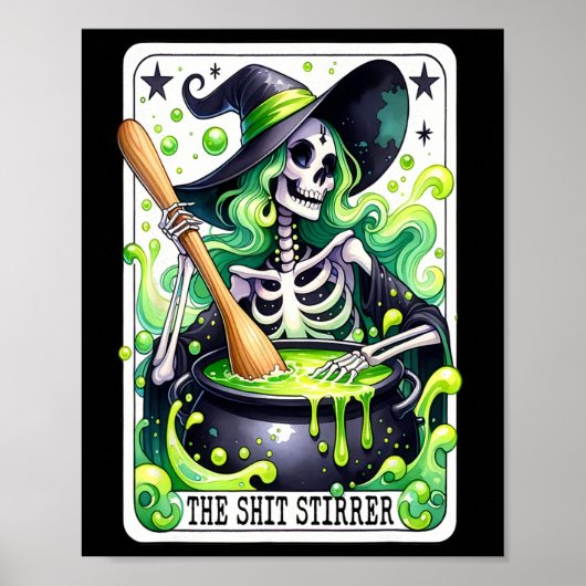 Poster Tarot Le Stirrer Funny Halloween Sorcière Carte Ta (Devant)